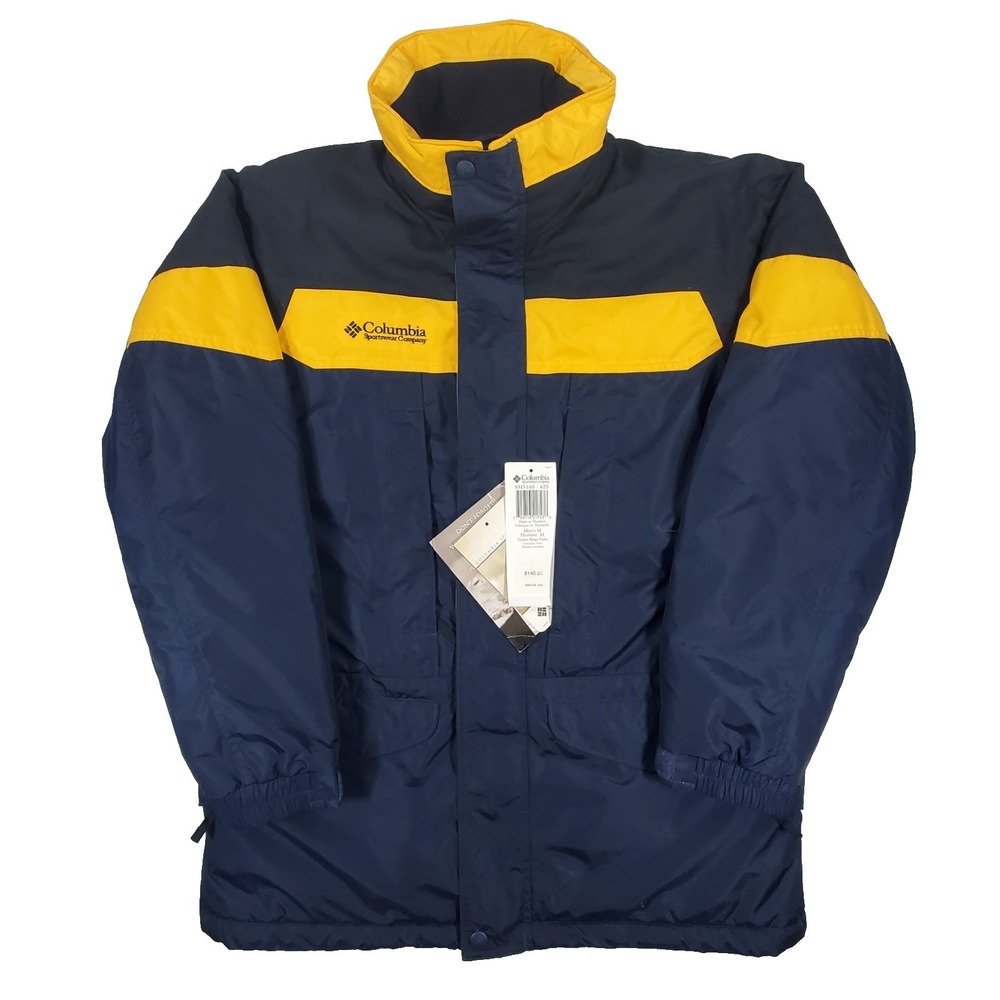 Columbia Timber Ridge Parka Jacket Mens M Navy Yellow Insulated Coat - Picture 1 of 12